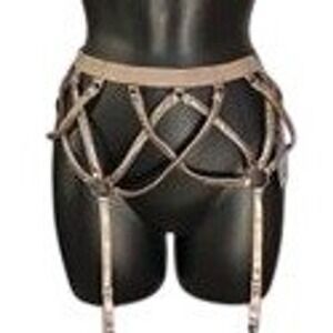 Thistle and Spire Kane Garter Belt Bronze Strappy Harness Lingerie M NWT